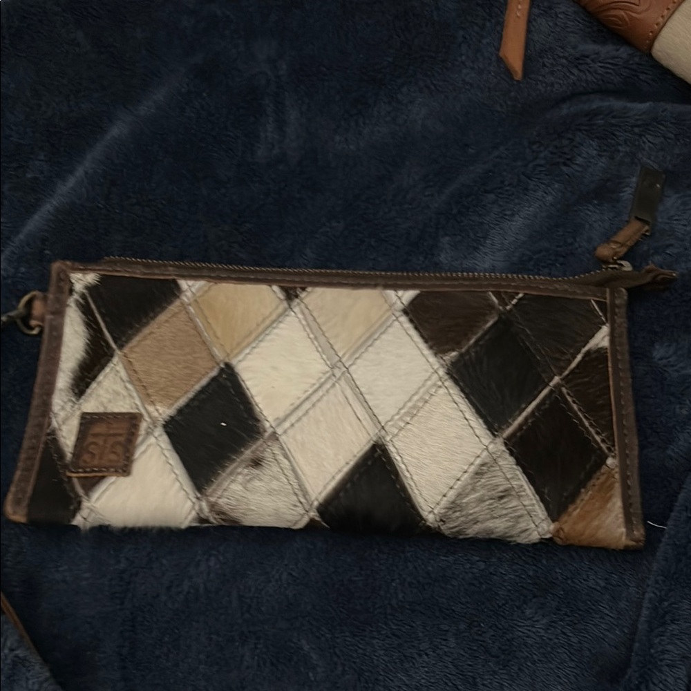 STS Ranchwear Patchwork Leather Wallet - Black, White, Brown